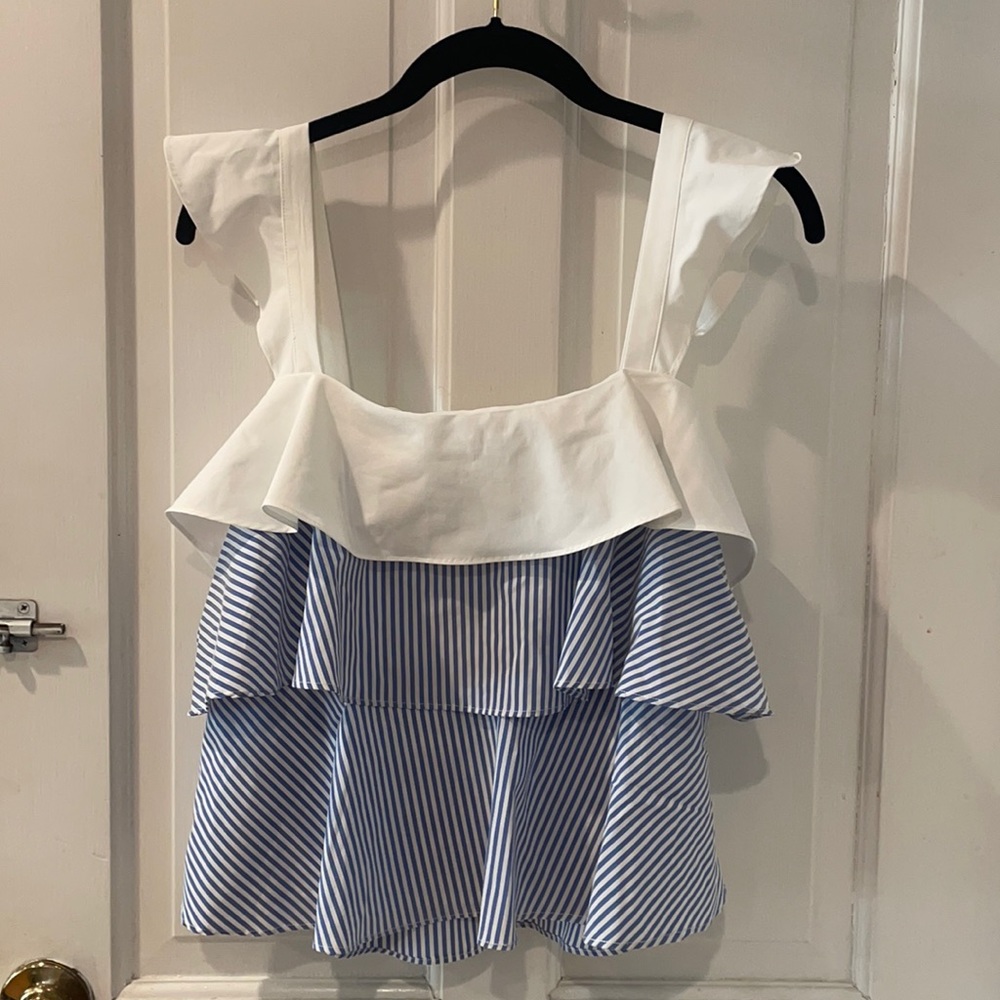 Blue and white Lucy Paris tank top